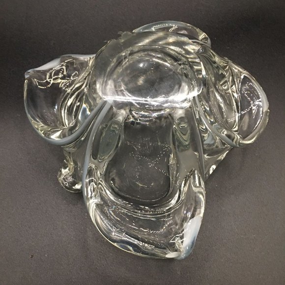 Italian Murano Glass Floriform Grey Bowl Ashtray Art Glass Bowl Mid Century Mode - Picture 4 of 5